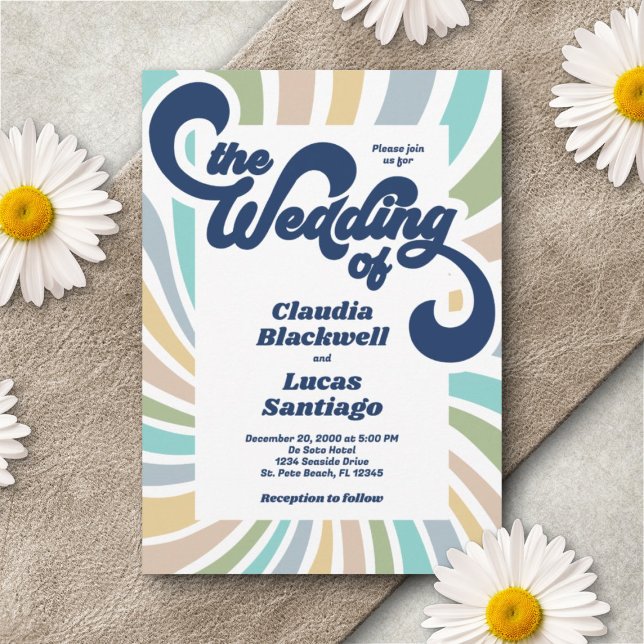 Retro Groovy 70er Wedding Einladung (Von Creator hochgeladen)