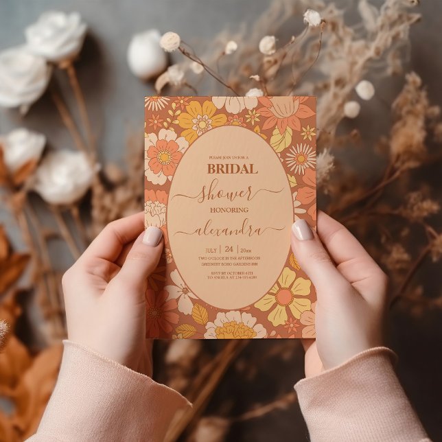 Retro Groovy 70's Themed Bridal Einladung (Von Creator hochgeladen)