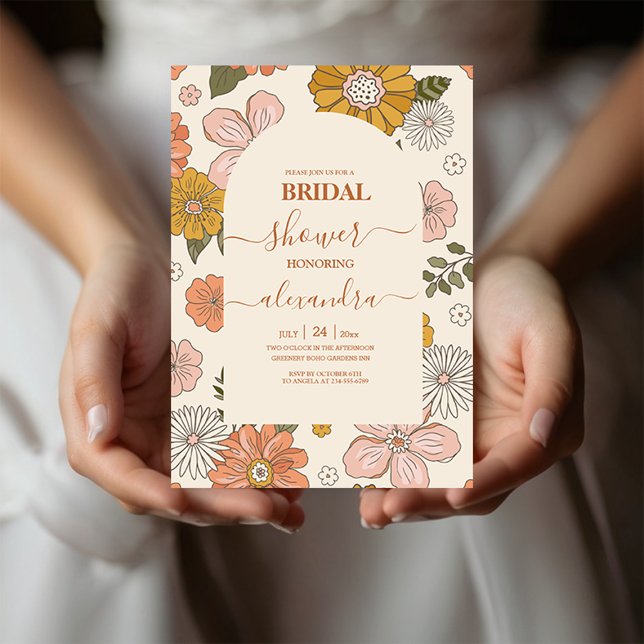 Retro Groovy 70's Themed Bridal Einladung (Von Creator hochgeladen)