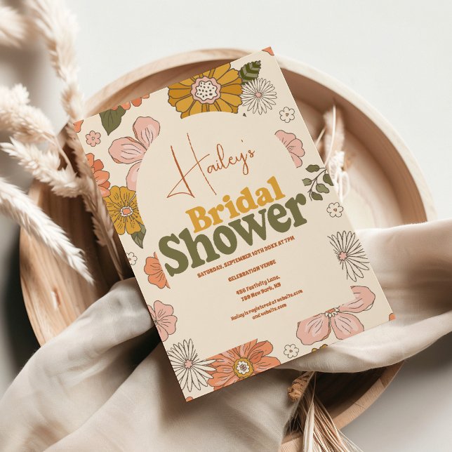 Retro Groovy 70's Themed Bridal Einladung (Von Creator hochgeladen)