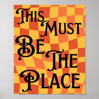 Retro Groovy 80er, 90er muss der Ort Retro sein Poster