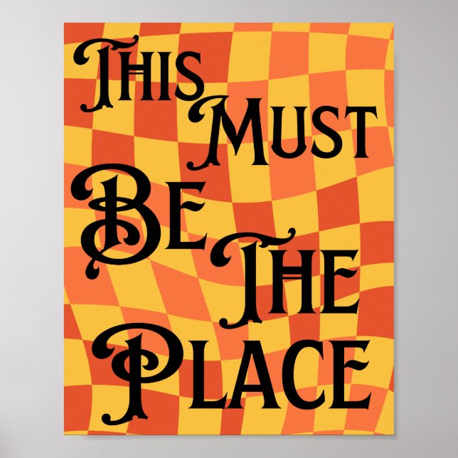 Retro Groovy 80er, 90er muss der Ort Retro sein Poster (Vorne)