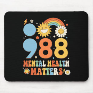 Retro Groovy 988 Mental Health Matters Suizid Pre- Mousepad