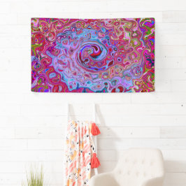 Retro Groovy Abstrakt Lavender und Magenta Swirl Banner