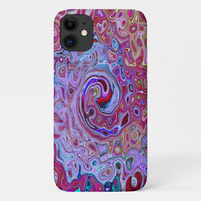 Retro Groovy Abstrakt Lavender und Magenta Swirl Case-Mate iPhone Hülle (Rückseite)
