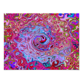 Retro Groovy Abstrakt Lavender und Magenta Swirl Fotodruck