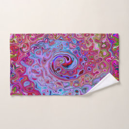 Retro Groovy Abstrakt Lavender und Magenta Swirl Handtuch