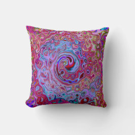 Retro Groovy Abstrakt Lavender und Magenta Swirl Kissen