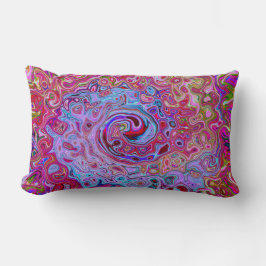 Retro Groovy Abstrakt Lavender und Magenta Swirl Lendenkissen