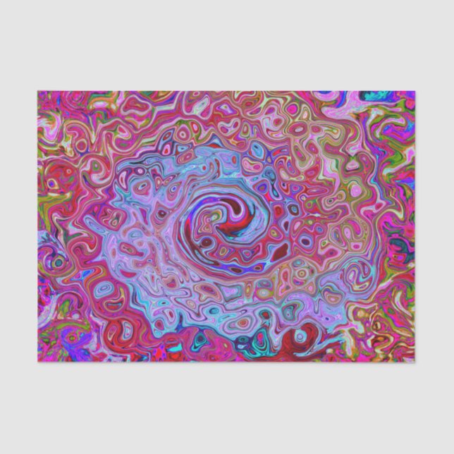 Retro Groovy Abstrakt Lavender und Magenta Swirl Seidenpapier (Vorderseite)