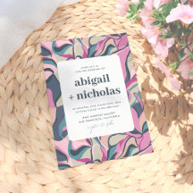 Retro Groovy Abstrakte einmalige Hochzeit