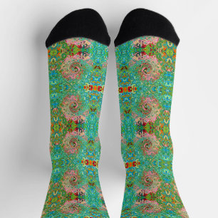 Retro Groovy abstrakter farbenfroher Regenbogenwir Socken