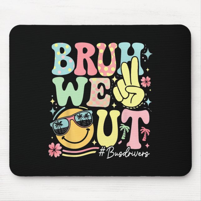 Retro Groovy Alter Wir Sind Fertig Busfahrer Letzt Mousepad (Vorne)