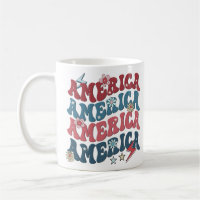 Retro Groovy America Independence Day