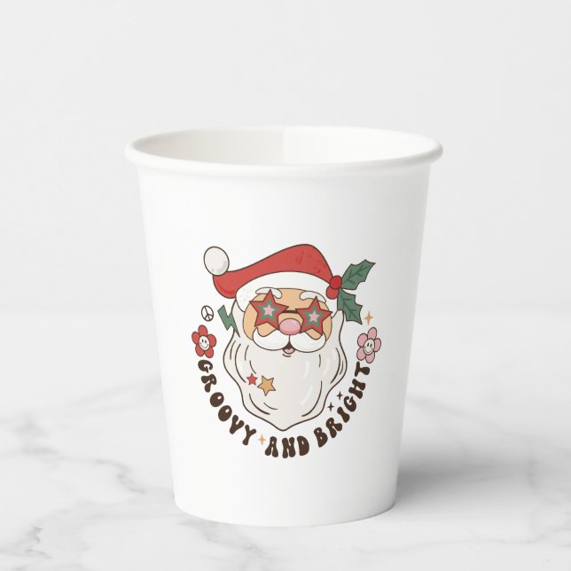 Retro Groovy and Bright Christmas Paper Cups Pappbecher (Links)