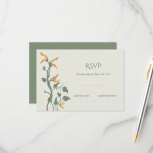 Retro Groovy Art Nouveau Florales RSVP Karte