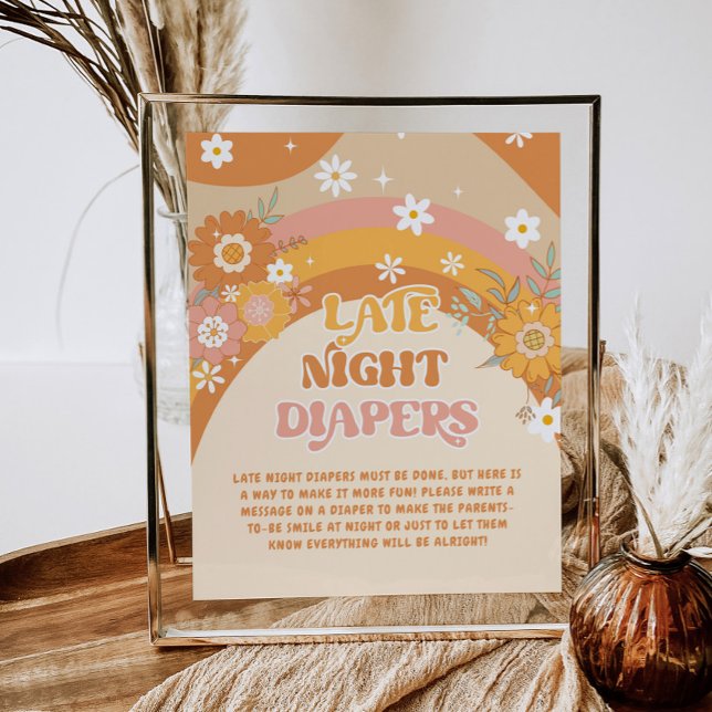 Retro Groovy Baby Spate night diapers game Poster (Von Creator hochgeladen)