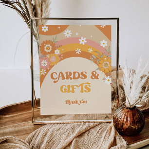 Retro Groovy Babykarten und -geschenke Poster