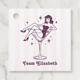 Retro Groovy Bach Lady Team Braut Junggesellinnena Geschenkanhänger