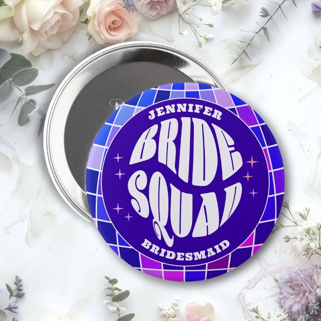 Retro Groovy Bachelorette Bride Button (Von Creator hochgeladen)