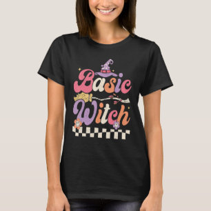 Retro Groovy Basic Hexe Frohes Halloween Spuk Wo T-Shirt