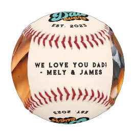 Retro Groovy Bester Vater je 2 Foto Baseball