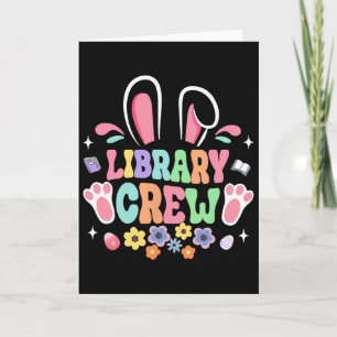 Retro Groovy Bibliotheks-Crew-Bibliothekarin Hasen Karte