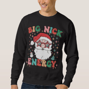 Retro Groovy Big Nick Energy Funny Christmas Weihn Sweatshirt