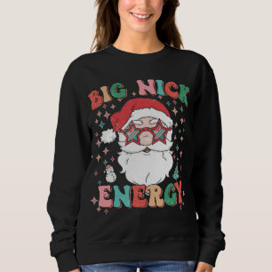 Retro Groovy Big Nick Energy Funny Christmas Weihn Sweatshirt