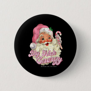 Retro Groovy Big Nick Santa Energie Rosa Santa Chr Button