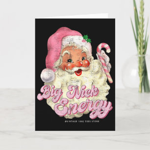 Retro Groovy Big Nick Santa Energie Rosa Santa Chr Karte