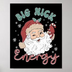 Retro Groovy Big Nick Santa Energy Fun Weihnachten Poster