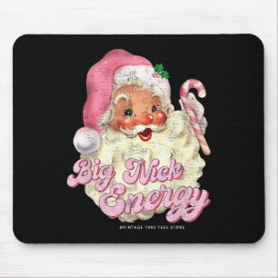 Retro Groovy Big Nick Santa Energy Pink Santa Chri Mousepad