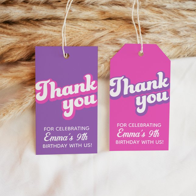 Retro Groovy Birthday Vielen Dank für Ihr Interess Geschenkanhänger (Von Creator hochgeladen)