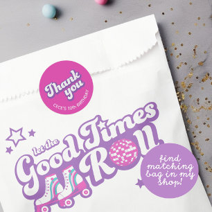 Retro Groovy Birthday Vielen Dank Runder Aufkleber