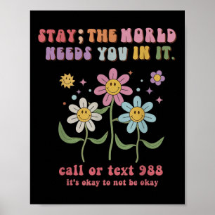 Retro Groovy Bleib Die Welt Braucht Dich 988 Selbs Poster