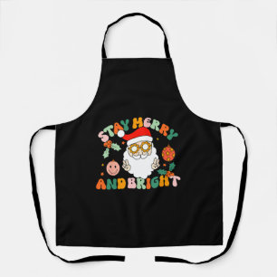 Retro Groovy Bleibe Merry & Bright Christmas Niedl Schürze