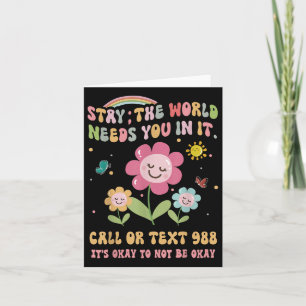 Retro Groovy Bleibe World Needs You 988 Suicide Pr Karte