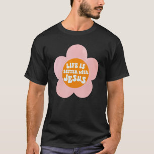 Retro Groovy Blume Christliches Sprichwort Religiö T-Shirt