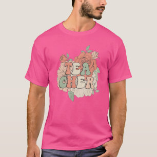 Retro Groovy Blume Lehrerin Männer Frauen T-Shirt