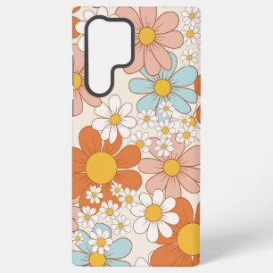 Retro Groovy Blumen-Daisy-Nahtloses Muster Samsung Galaxy Hülle
