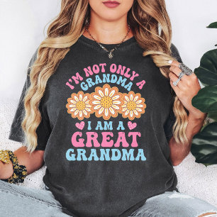 Retro Groovy Blumen Großmutter Muttertag Geschenk T-Shirt
