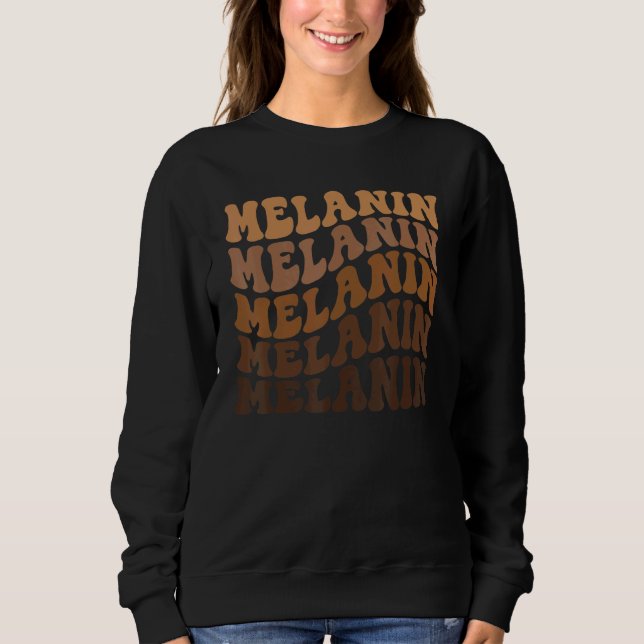Retro Groovy Boho 70s Queen King Melanin Black Pri Sweatshirt (Vorderseite)