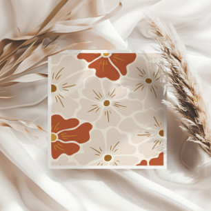 Retro Groovy Boho Baby in Bloom Serviette