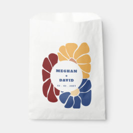 Retro Groovy Boho Chic Floral Wedding Geschenktütchen