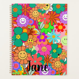 Retro Groovy Boho Hippie Blume Planer