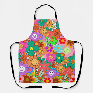 Retro Groovy Boho Hippie Blume Schürze