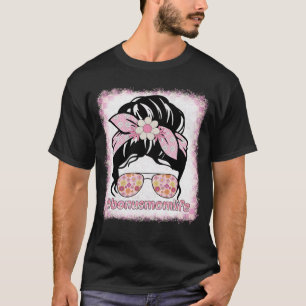 Retro Groovy Bonus Mama Messy Hair Bun Bleaches An T-Shirt