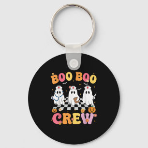 Retro Groovy Boo Crew Halloween Ghost Nurse Schlüsselanhänger