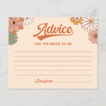 Retro Groovy Brautparty Adivce Card